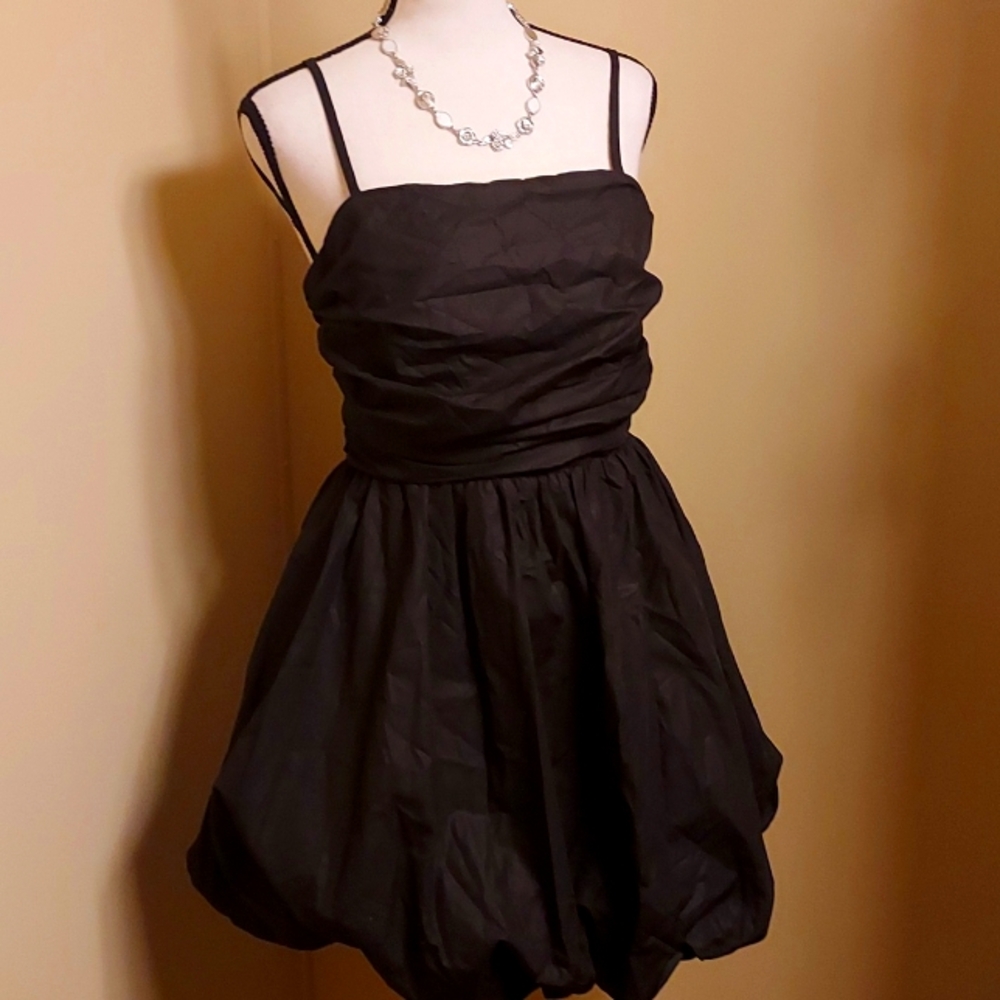 Entro Elegant Black Mini Puffball Dress